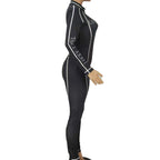 Avrupa ve Amerikan Alfabe Baskılı Seksi Fermuarlı Tulum