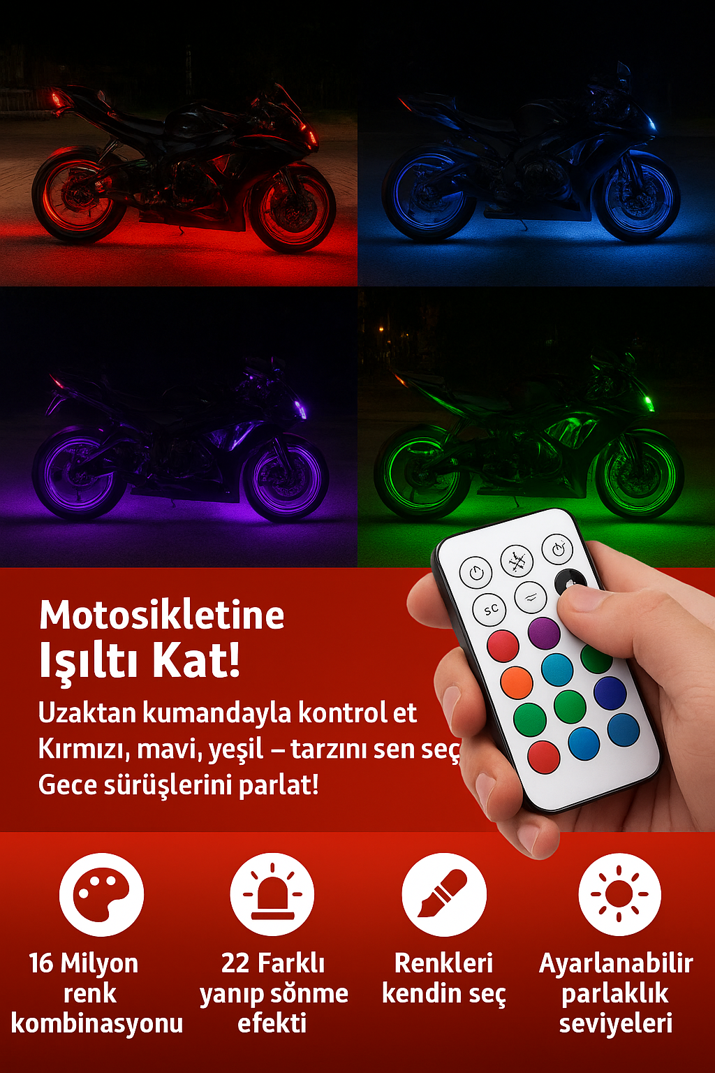 Moto LED Işık Kiti