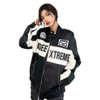 Özel tasarım siyah Retro klasik deri motosiklet ceket